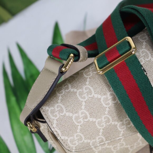 Gucci Ophidia Pochette White GG Canvas Crossbody-Beige - Picture 7 of 8